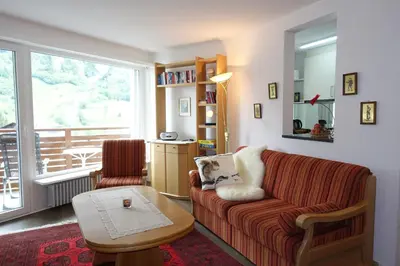 Ein Sitzbereich in der Unterkunft Studio Willimann Haus Dala im 4 Stock