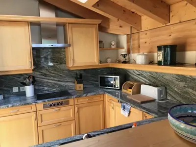 Küche/Küchenzeile in der Unterkunft Chalet Guggenbiel