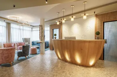 Ein Sitzbereich in der Unterkunft Hotel-Restaurant Seegarten-Marina