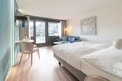 Ein Bett oder Betten in einem Zimmer der Unterkunft Hotel-Restaurant Seegarten-Marina