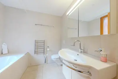 Ein Badezimmer in der Unterkunft Chalet Apartments Iseltwald