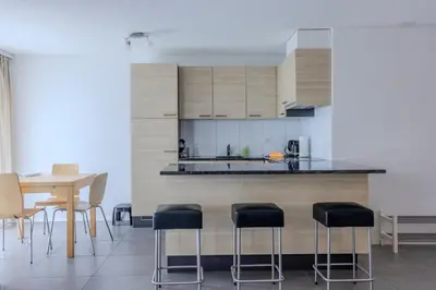 Küche/Küchenzeile in der Unterkunft Chalet Apartments Iseltwald