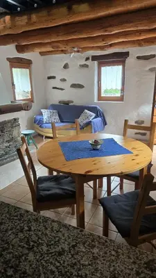 Ein Sitzbereich in der Unterkunft Casa Poiana