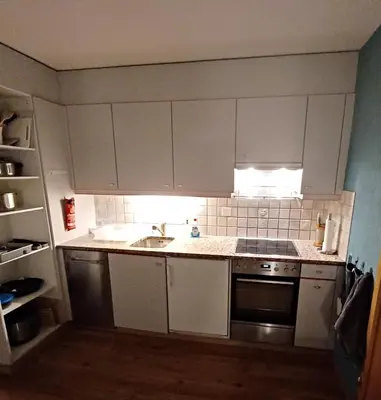 Küche/Küchenzeile in der Unterkunft Jobling's Holiday Apartment