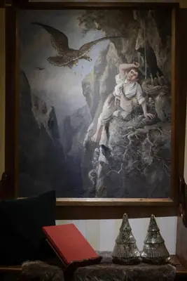 Ein Sitzbereich in der Unterkunft Hôtel Bella Tola & SPA