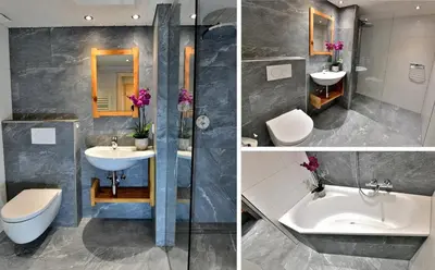 Ein Badezimmer in der Unterkunft Ferienwohnung Alpenglühen