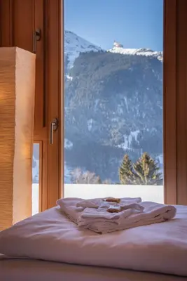 Ein allgemeiner Bergblick oder ein Berglick von der Ferienwohnung aus