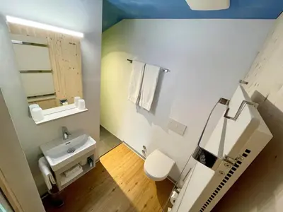 Ein Badezimmer in der Unterkunft Boutique und Bier Hotel des alpes