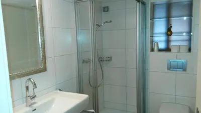 Ein Badezimmer in der Unterkunft Chalet am Irfig