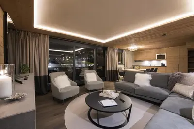 Ein Sitzbereich in der Unterkunft Luxury Chalets & Apartments by MX Zermatt