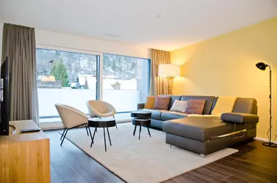Ein Sitzbereich in der Unterkunft Apartment Ankebälleli - GRIWA RENT AG