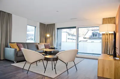 Ein Sitzbereich in der Unterkunft Apartment Narzisse - GRIWA RENT AG
