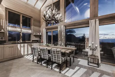 Ein Balkon oder eine Terrasse in der Unterkunft Chalet Kristall