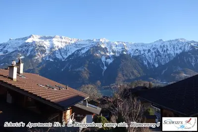 Ein allgemeiner Bergblick oder ein Berglick von der Ferienwohnung aus