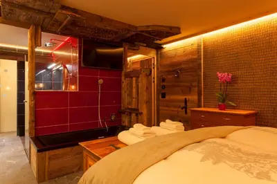Ein Bett oder Betten in einem Zimmer der Unterkunft Schnapskeller