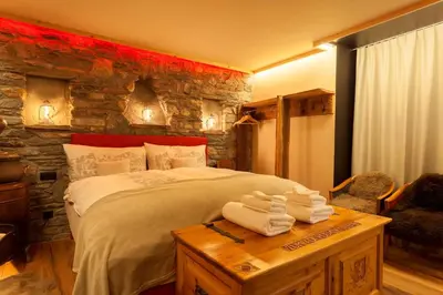 Ein Bett oder Betten in einem Zimmer der Unterkunft Schnapskeller