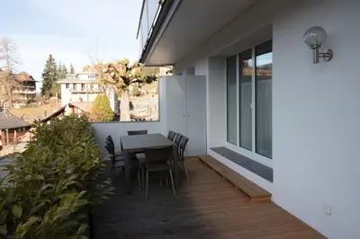 Ein Balkon oder eine Terrasse in der Unterkunft Hirschen Residence 2