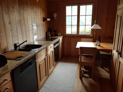 Küche/Küchenzeile in der Unterkunft Ferienwohnung am Bach