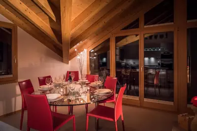 Ein Sitzbereich in der Unterkunft Chalet Fortuna 4 Penthouse