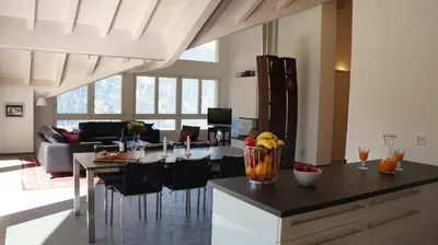 Ein Sitzbereich in der Unterkunft Chalet Brunner Penthouse