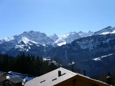 Ein allgemeiner Bergblick oder ein Berglick von der Ferienwohnung aus