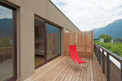 Ein allgemeiner Bergblick oder ein Berglick von des Hostels aus