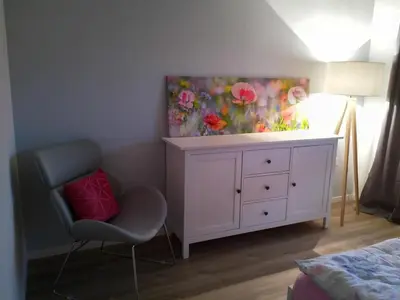 Ein Sitzbereich in der Unterkunft Apartments Seeblick mit Anbindung an ein 4-Sterne-Hotel