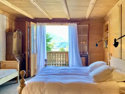 Ein Bett oder Betten in einem Zimmer der Unterkunft Apartment Steirösli 1- & 2- Stock by Interhome