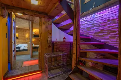 Ein Bett oder Betten in einem Zimmer der Unterkunft Chalet Schtuba