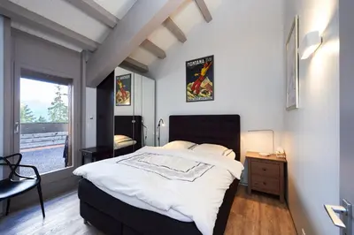 Ein Bett oder Betten in einem Zimmer der Unterkunft Residence Tsaumiau, 3BR, Perfect View, Skilift 170m!