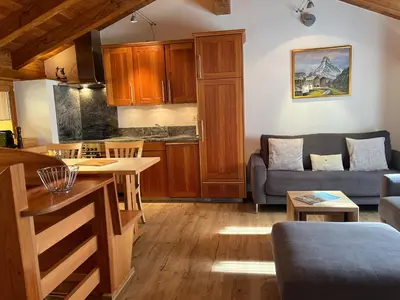 Küche/Küchenzeile in der Unterkunft Ferienwohnung Chalet Püzji