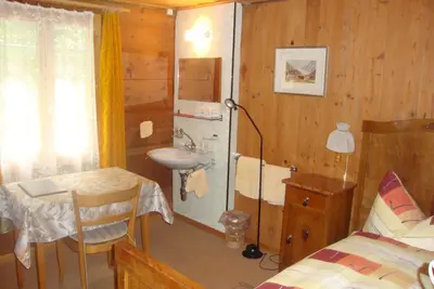 Ein Bett oder Betten in einem Zimmer der Unterkunft Bietschhorn