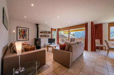 Ein Sitzbereich in der Unterkunft Chalet Am Acher 3
