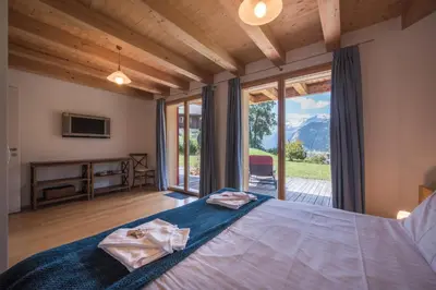 Ein Bett oder Betten in einem Zimmer der Unterkunft Chalet Wyssbirg