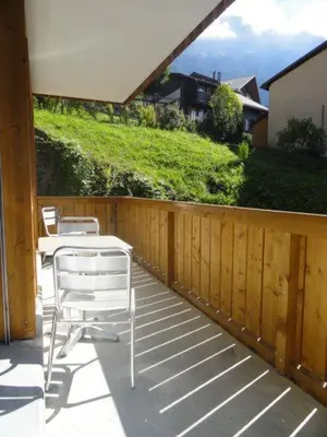 Ein Balkon oder eine Terrasse in der Unterkunft Chalet Goldenhorn