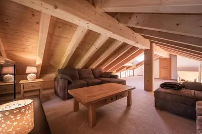 Ein Sitzbereich in der Unterkunft Chalet Aquila 8 Penthouse