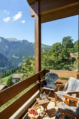 Ein allgemeiner Bergblick oder ein Berglick von der Ferienwohnung aus