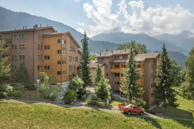 Ein allgemeiner Bergblick oder ein Berglick von der Ferienwohnung aus