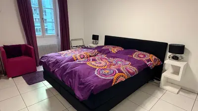 Ein Bett oder Betten in einem Zimmer der Unterkunft Swiss Interlaken Apartment