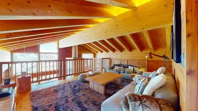 Ein Sitzbereich in der Unterkunft Egg SAUNA & LUXURY chalet 16 pers by Alpvision Résidences
