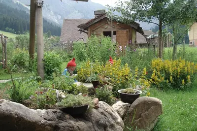 Ein Garten an der Unterkunft Bergdohle
