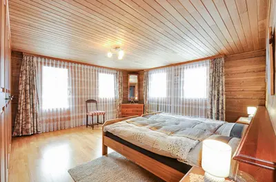 Ein Bett oder Betten in einem Zimmer der Unterkunft Haus Weissmies