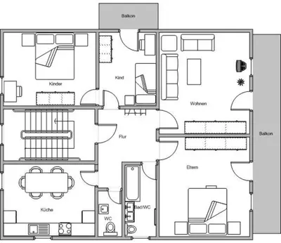 Grundriss der Unterkunft Haus Weissmies
