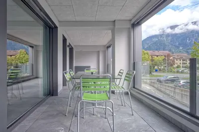 Ein allgemeiner Bergblick oder ein Berglick von der Ferienwohnung aus