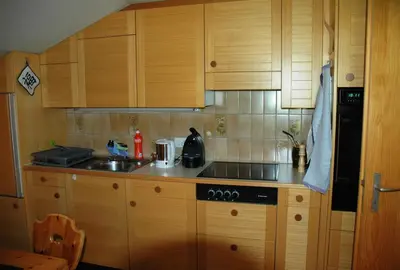 Küche/Küchenzeile in der Unterkunft Ferienwohnung Uf dr Liwwi