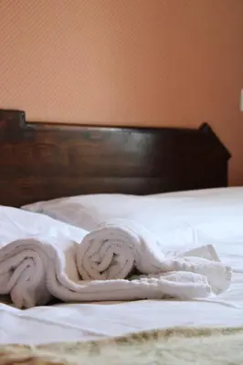 Ein Bett oder Betten in einem Zimmer der Unterkunft Hôtel Le Besso - Swiss Romantic Lodge Zinal
