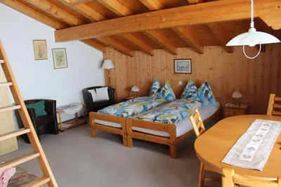 Ein Bett oder Betten in einem Zimmer der Unterkunft Chalet Spinne