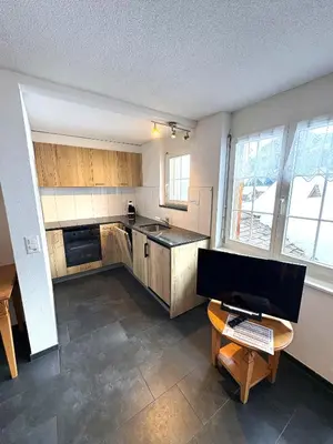 Küche/Küchenzeile in der Unterkunft Chemihüttli Apartments Axalp