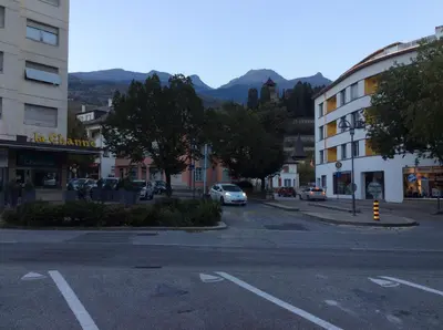 Ein allgemeiner Bergblick oder ein Berglick von der Ferienwohnung aus