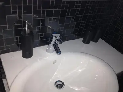 Ein Badezimmer in der Unterkunft Haus Rosa